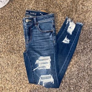 Brand: American Eagle Color: Dark wash Size: 4
